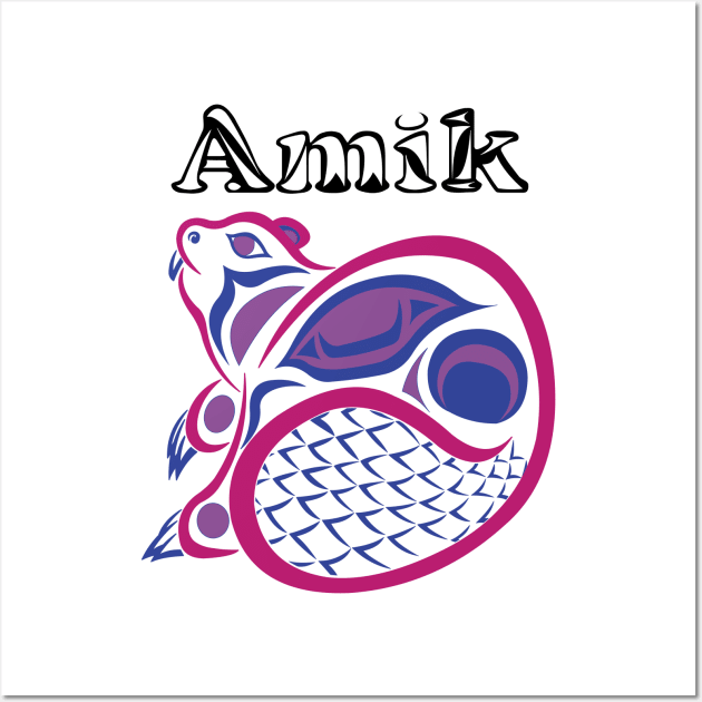 Amik (Beaver) Bisexual Pride Wall Art by KendraHowland.Art.Scroll